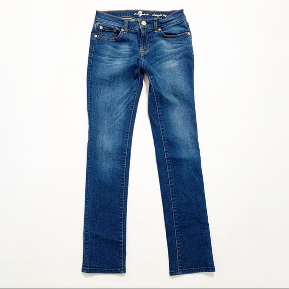 7 For All Mankind Girls Straight Leg Jeans SZ 12 - Picture 4 of 7